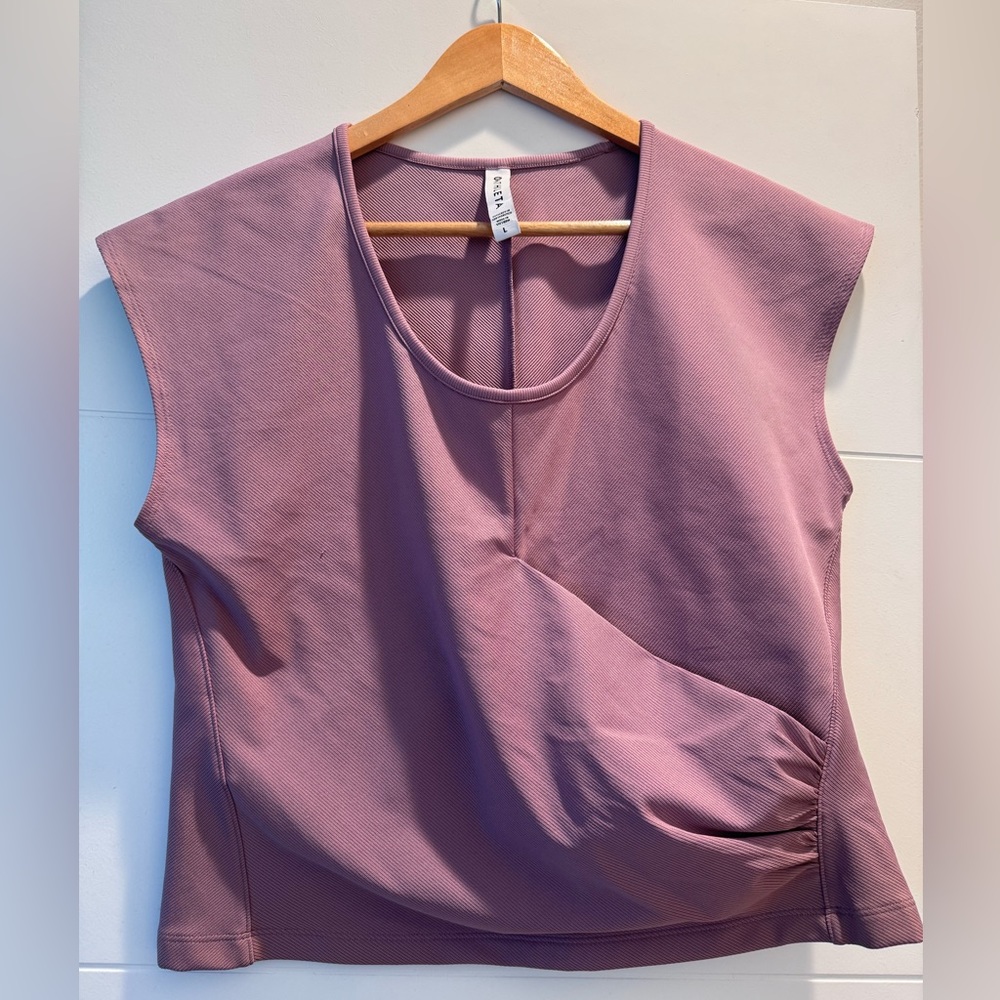 Athleta Bayview Tee, Dusk Violet Mauve, Size LARGE